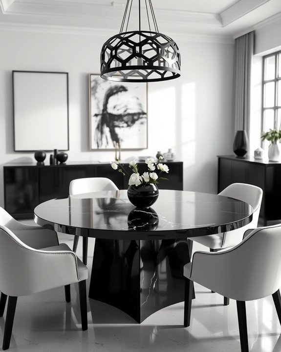 monochrome dining light fixtures