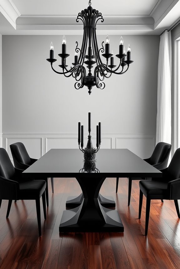 monochrome elegance in dining