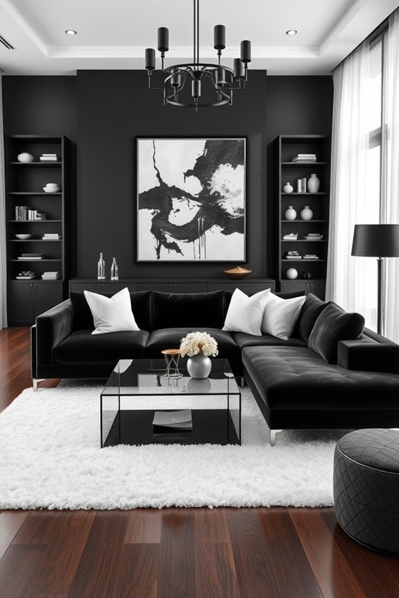 monochrome luxury living room