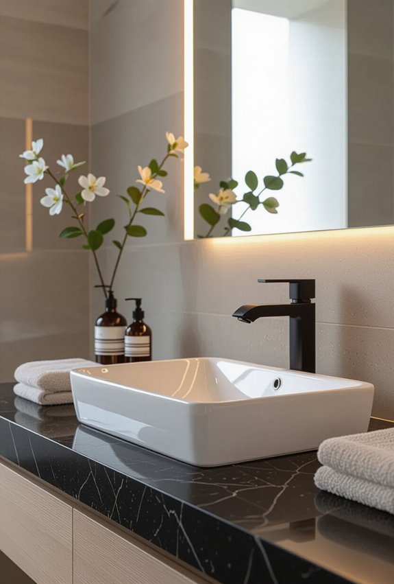 monochrome minimalist black granite
