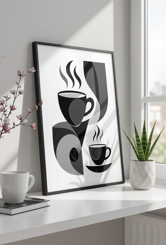 monochrome minimalist coffee typography