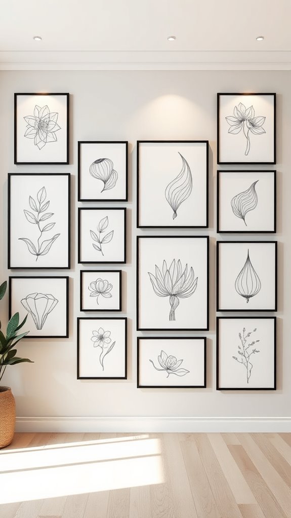 monochrome minimalist line art