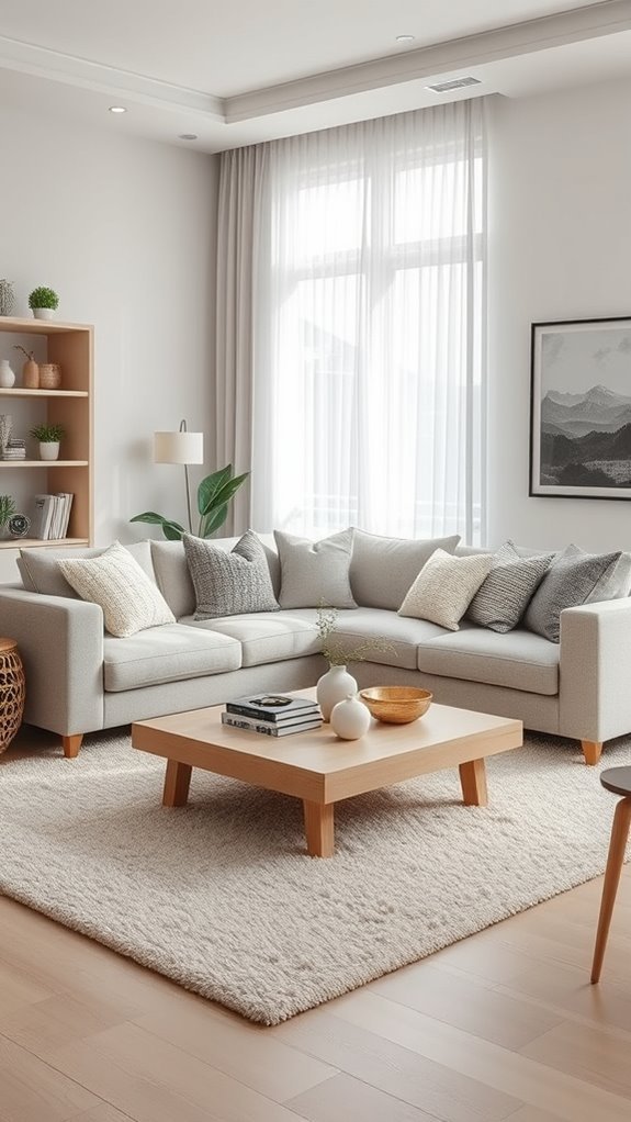 monochrome minimalist living room