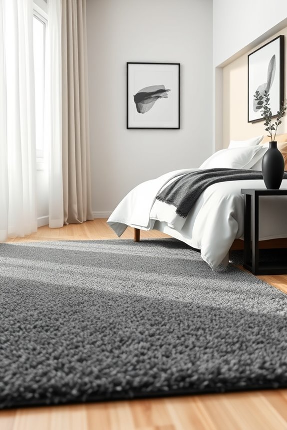 monochrome rugs enhance decor