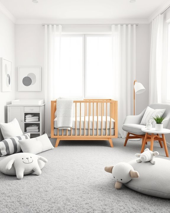 monochrome serene baby bedroom