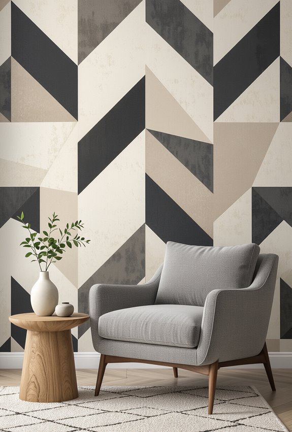 monochrome triangles modern accent