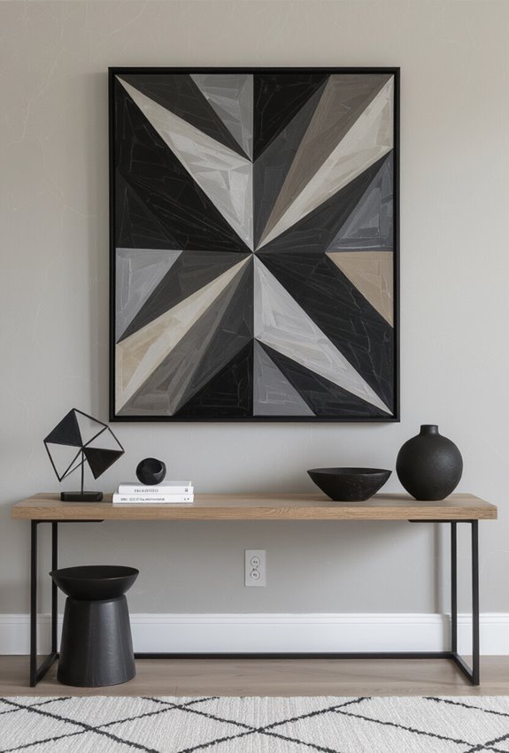 monochrome triangles with brass