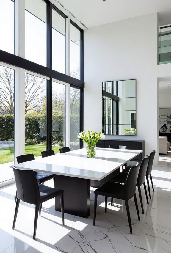monochrome zoning with silhouettes