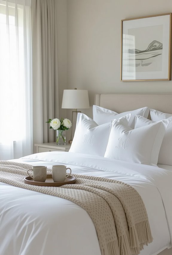 monogrammed linens for intimacy