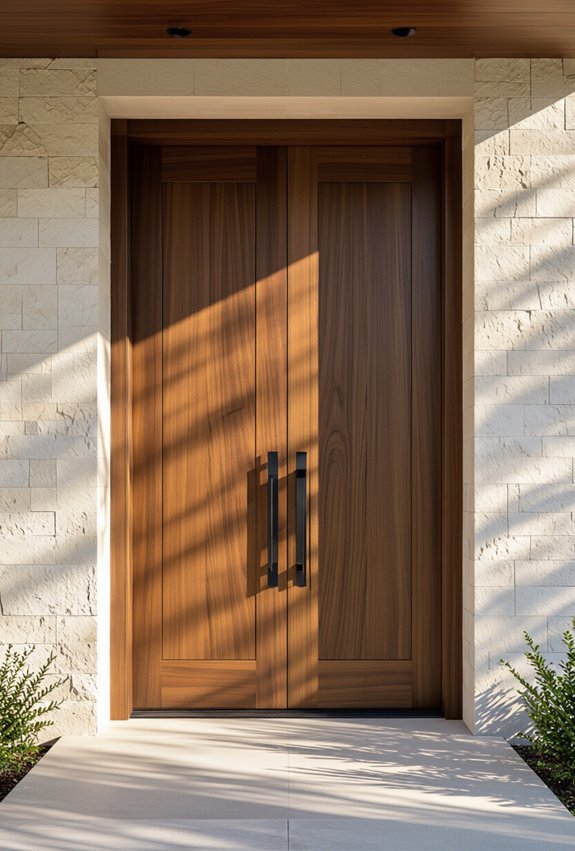 monumental oversized wooden entryway