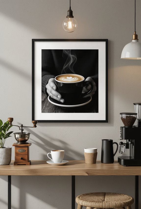 moody black and white coffee moments