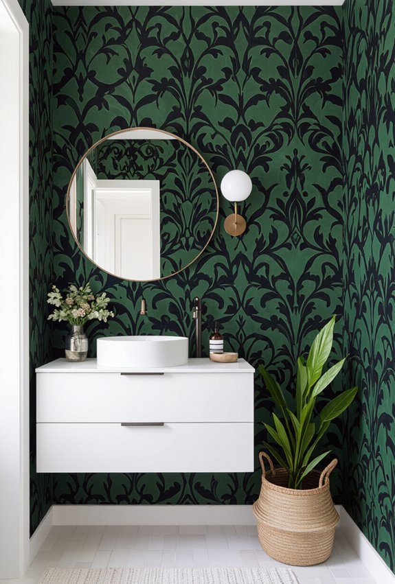 moody botanical textured wallpaper retreat