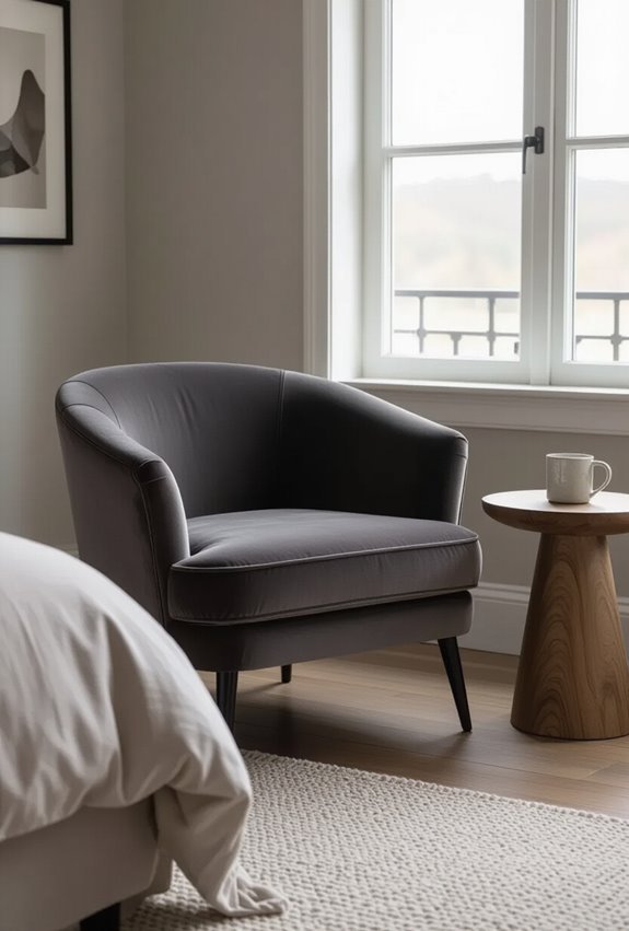 moody chaise and bench