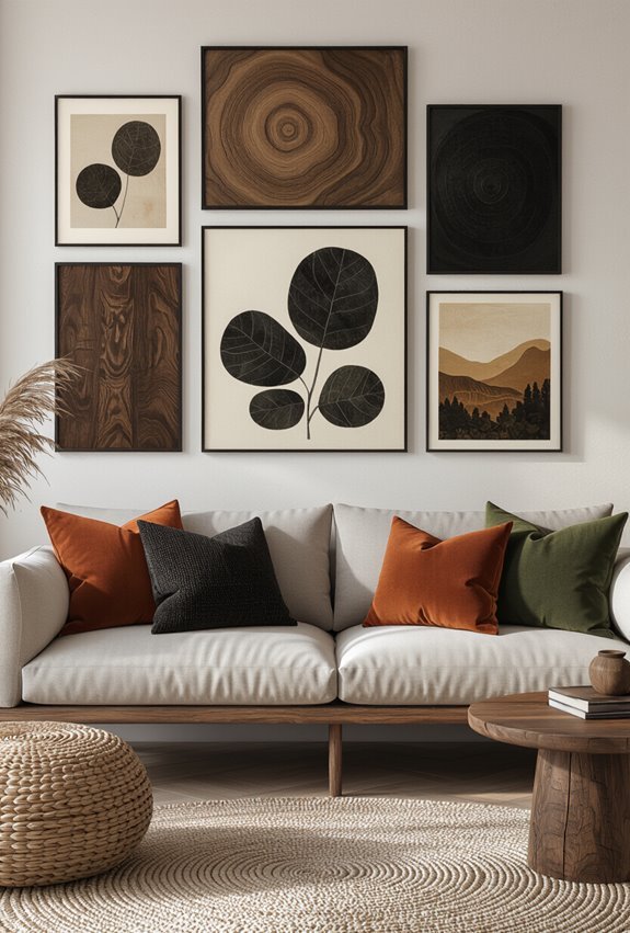 moody dark framed art gallery