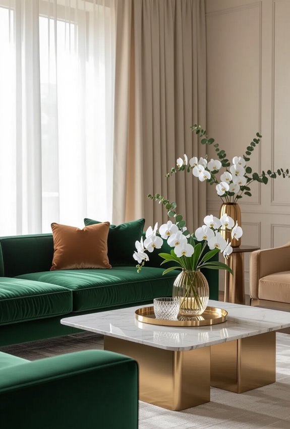 moody jeweltones with neutrals