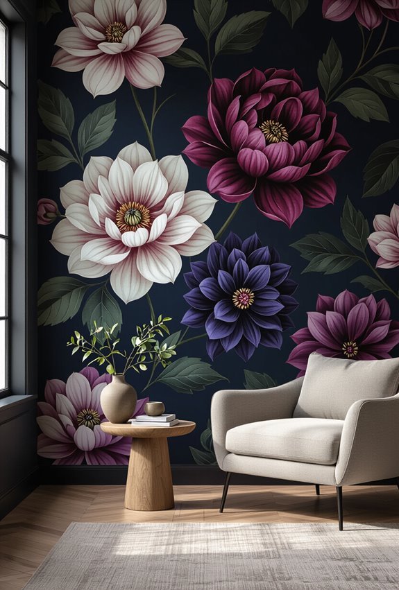 moody large floral drama