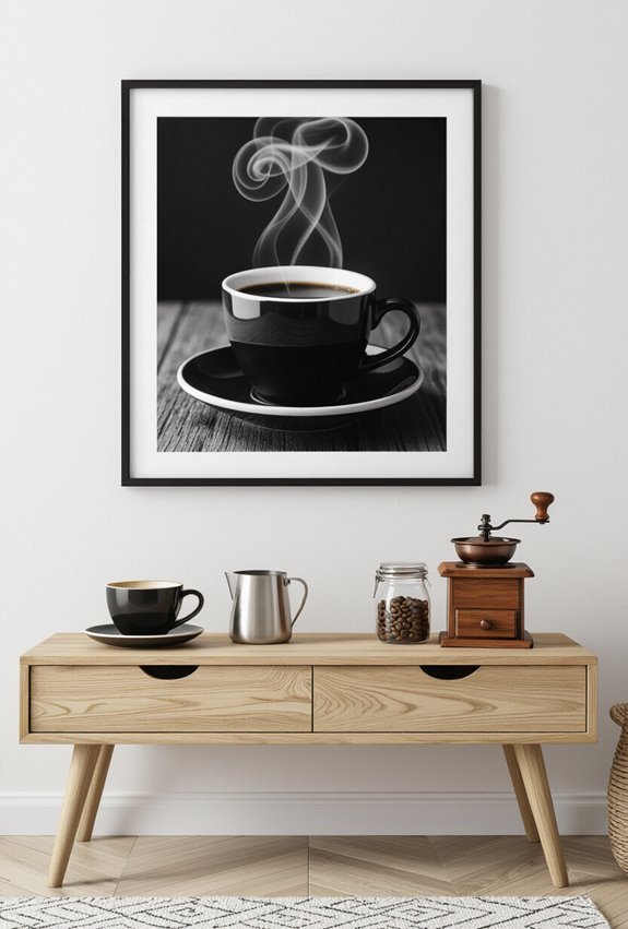 moody monochrome coffee art