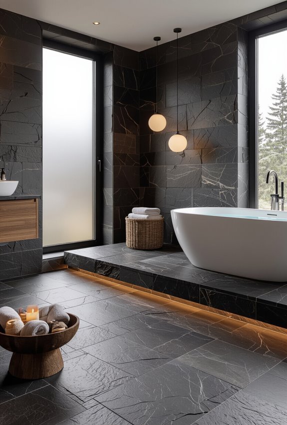 moody slate and pebble stone