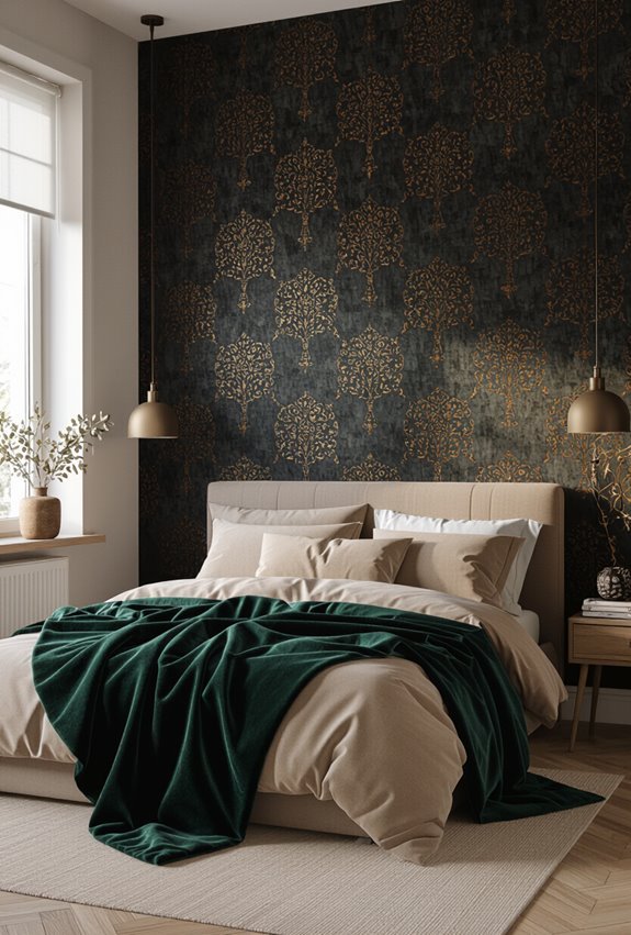 moody textured botanical wallpaper