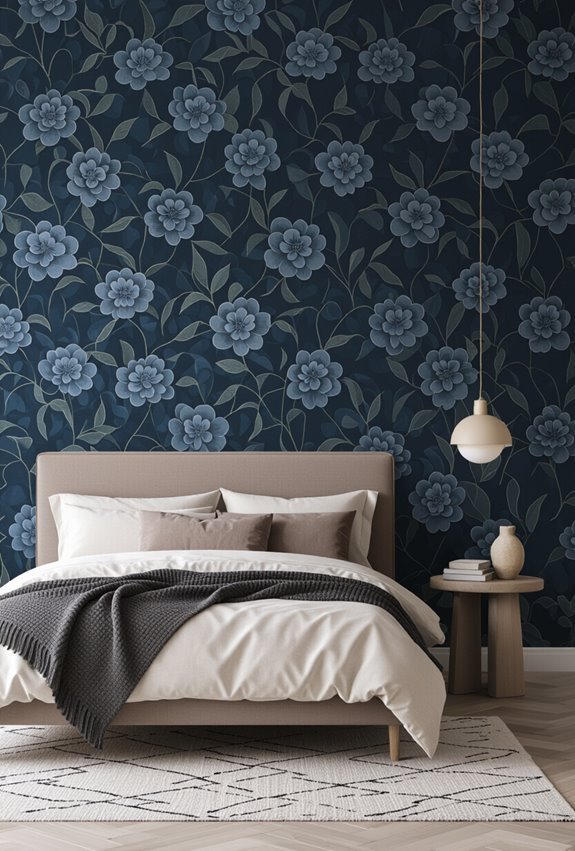 moody wallpaper feature wall