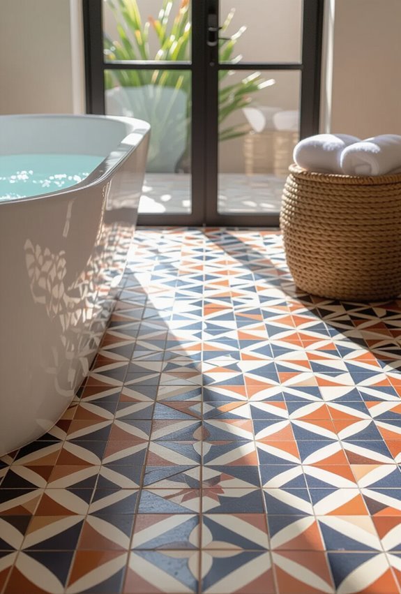 moroccan geometric patterned tiles