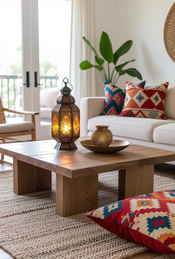 moroccan lanterns and kilims
