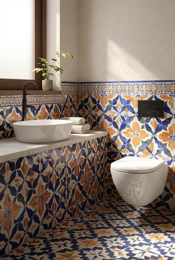 moroccan patterned zellige tile accents