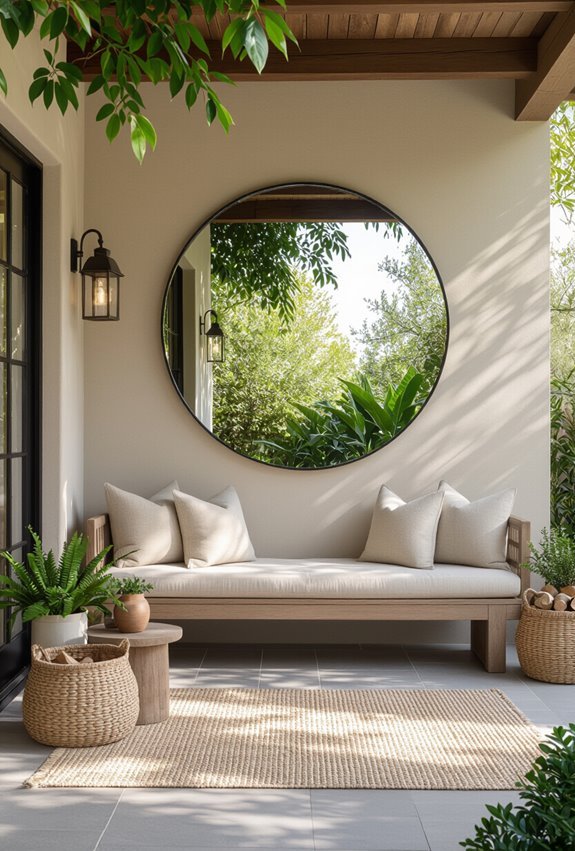 mosaic angled outdoor mirror