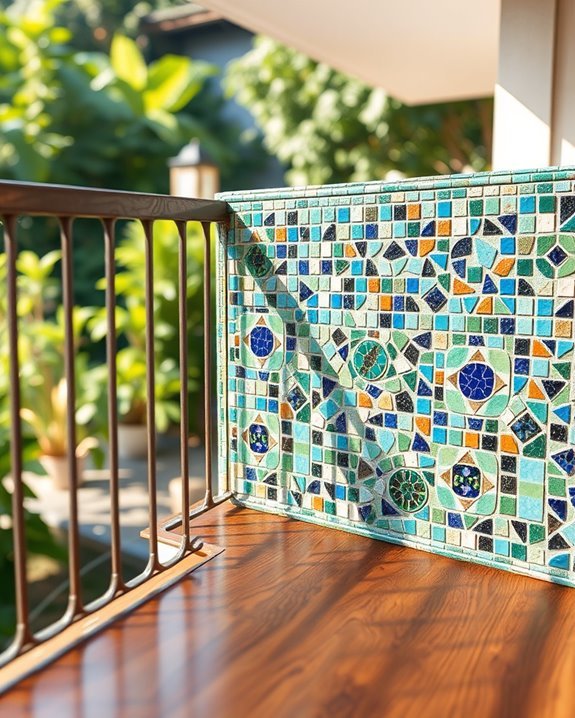 mosaic balcony railing design