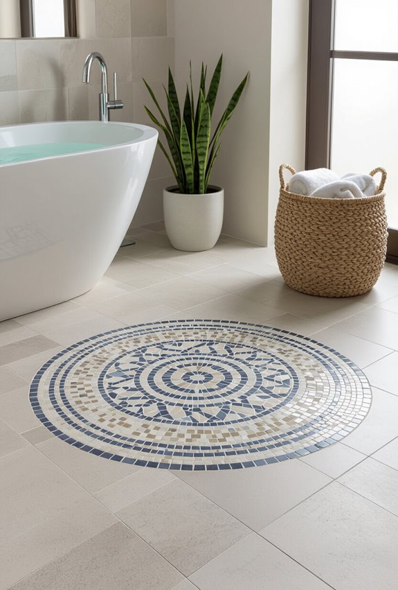 mosaic medallion bathroom centerpiece