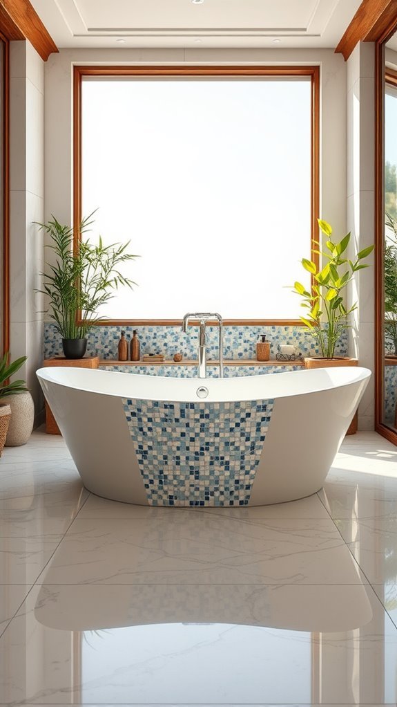 mosaic tile bathtub transformation