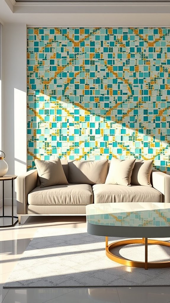mosaic tile statement wall