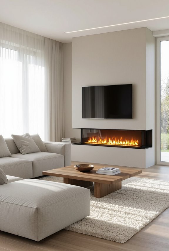 motorized electric fireplace installation