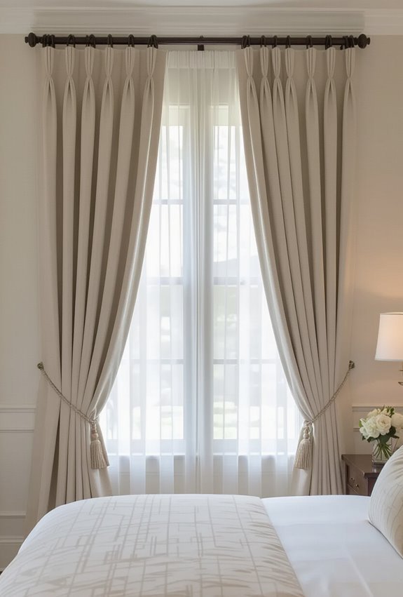 motorized patterned sheer drapery