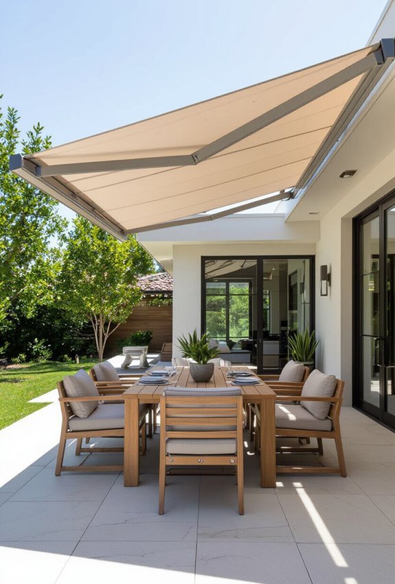 motorized retractable awning installation