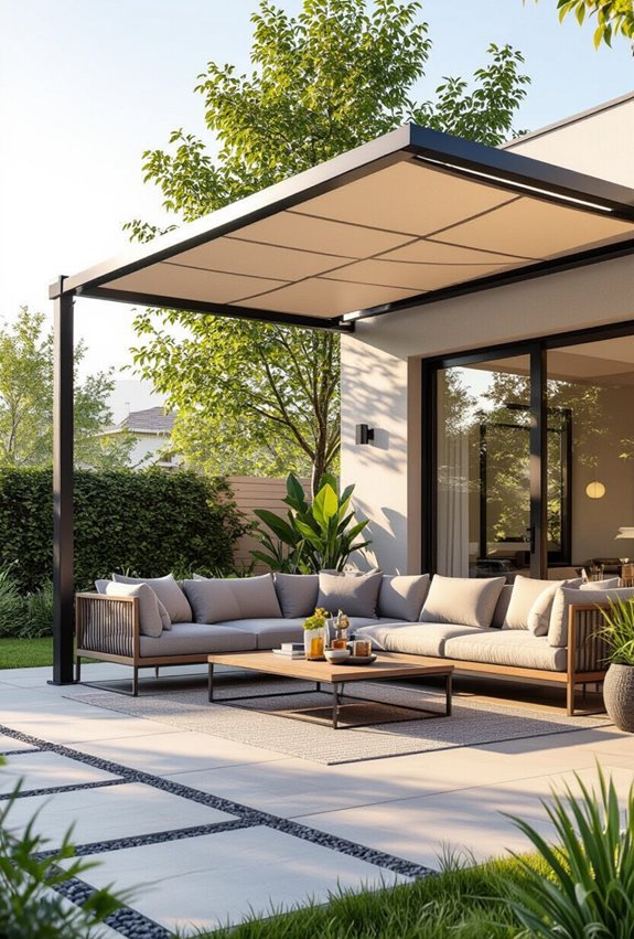 motorized retractable awning shade
