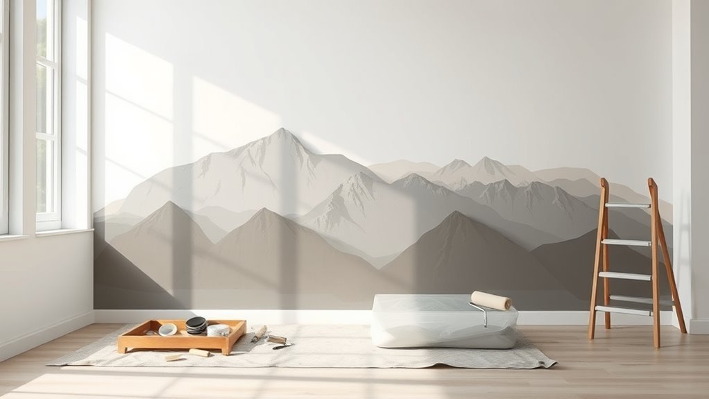 mountain mural painting techniques