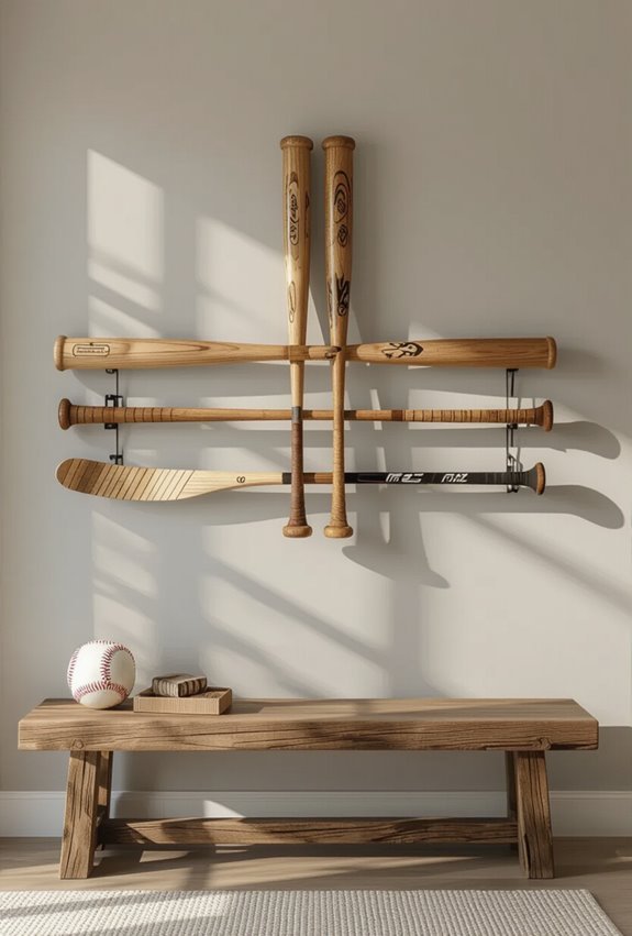 mounted vintage sports gear
