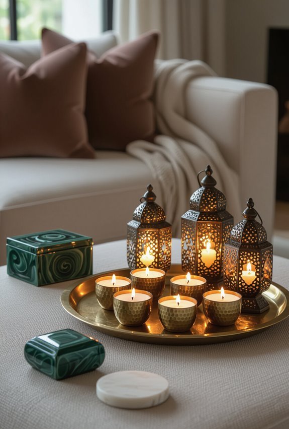 movable intimate clustered candlelight accents