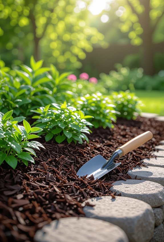 mulch saves water and labor