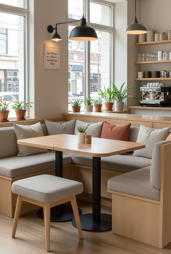 multi functional space saving cafe furniture