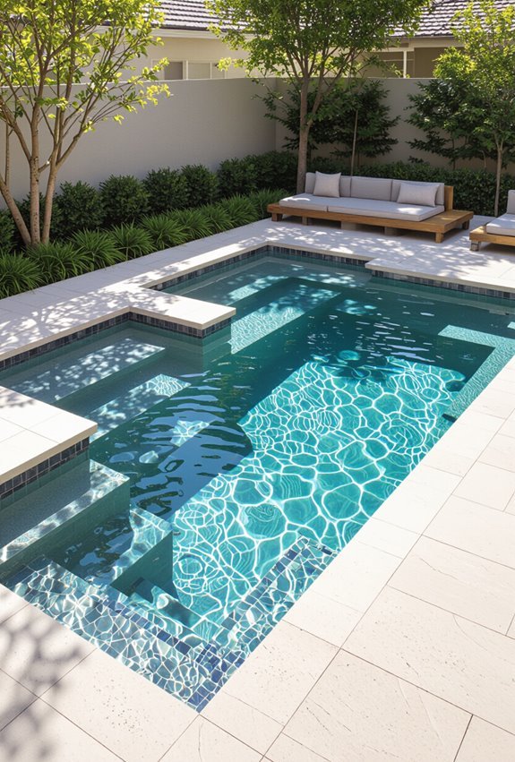 multi level pool with seating