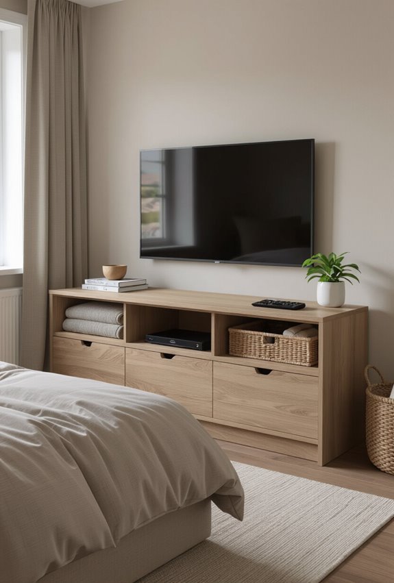 multipurpose furniture maximizes tv space