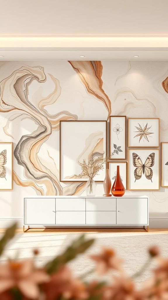 mural enhances gallery wall