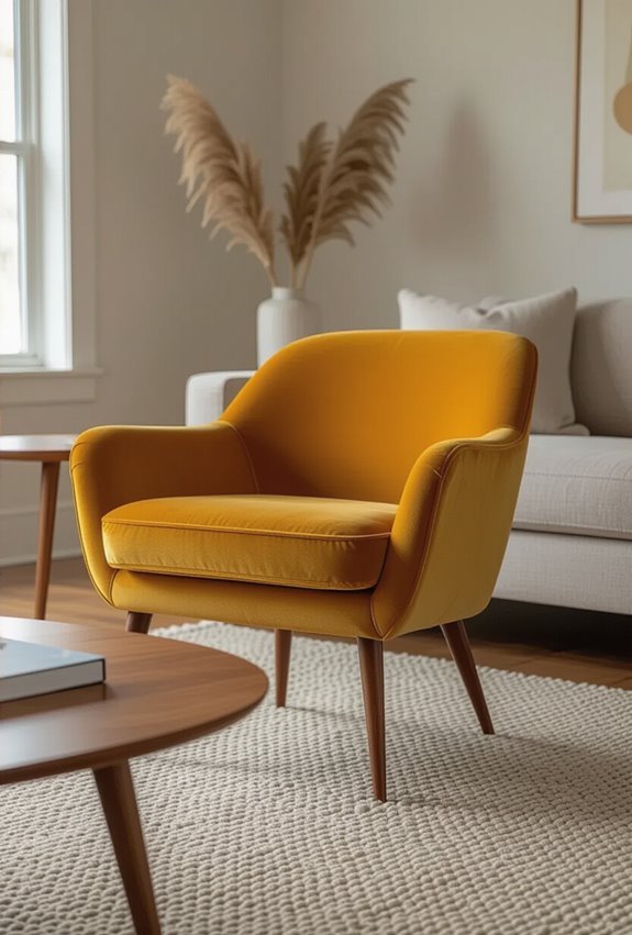 mustard accent neutral textiles