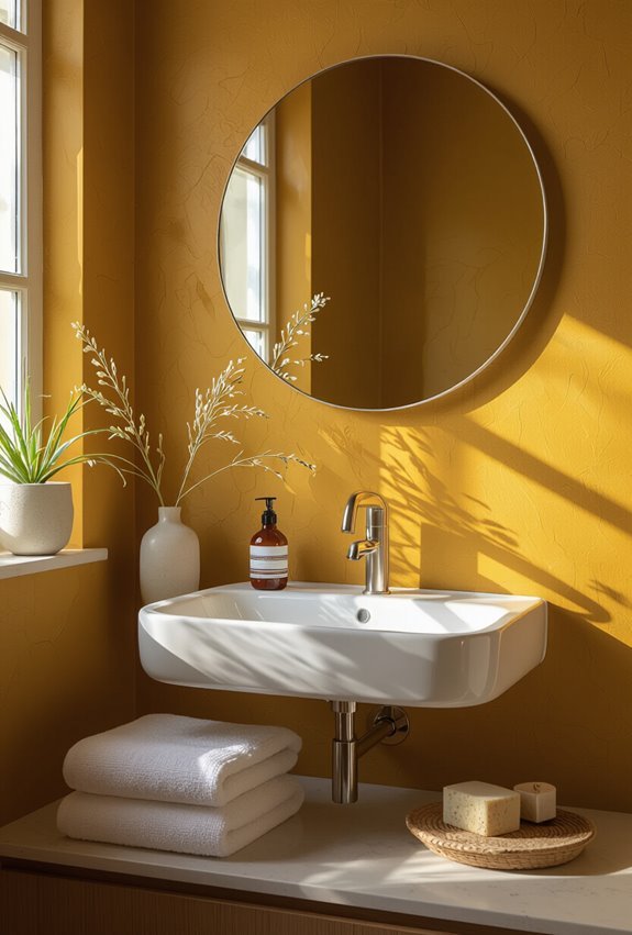 mustard warmth with textured neutrals