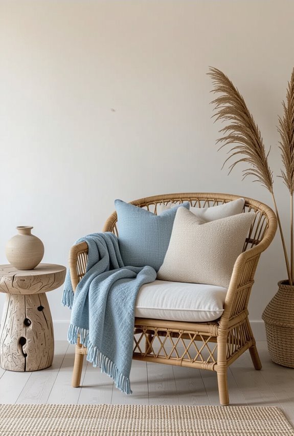muted coastal blue and sand