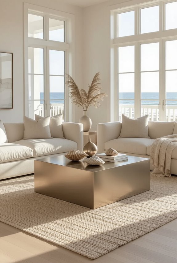 muted metallics for coastal elegance