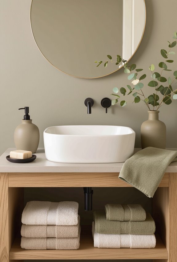 muted neutrals with accent