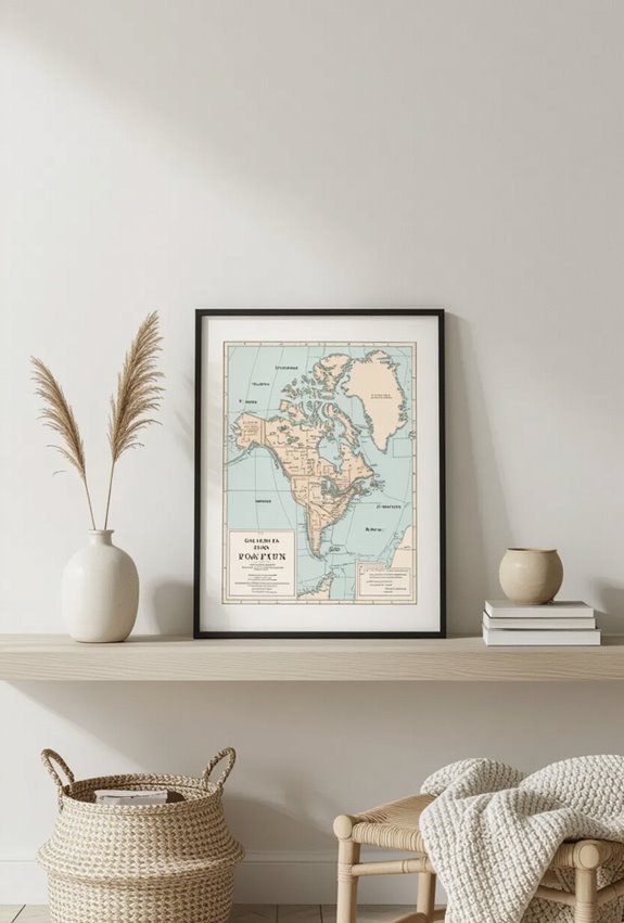 muted personalized map prints